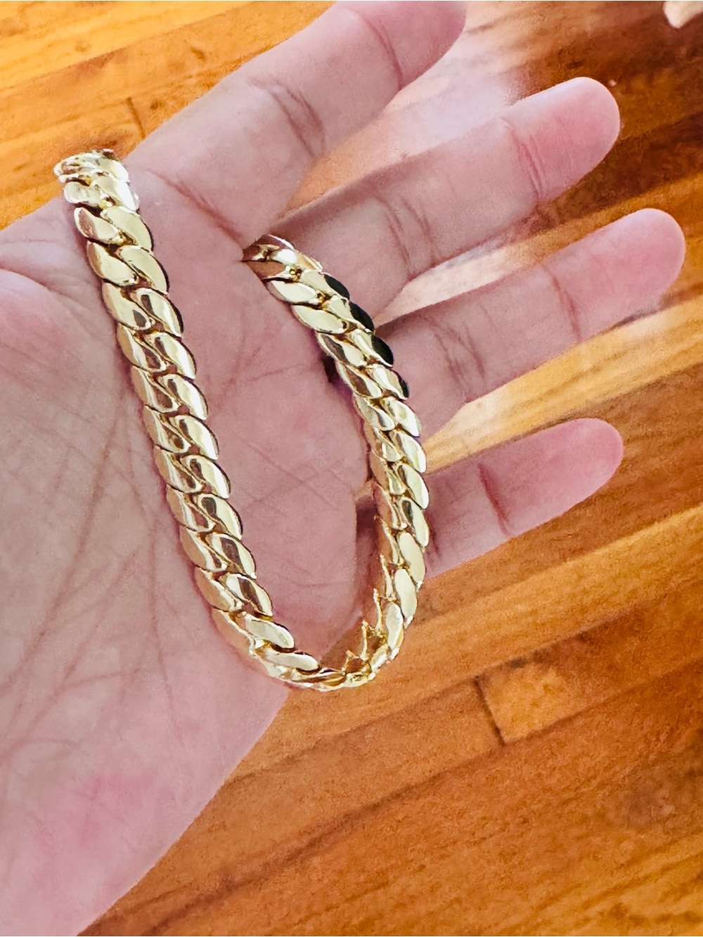 14K Gold Plated Curb Chain 8”Inc 8mm Bracelet. New